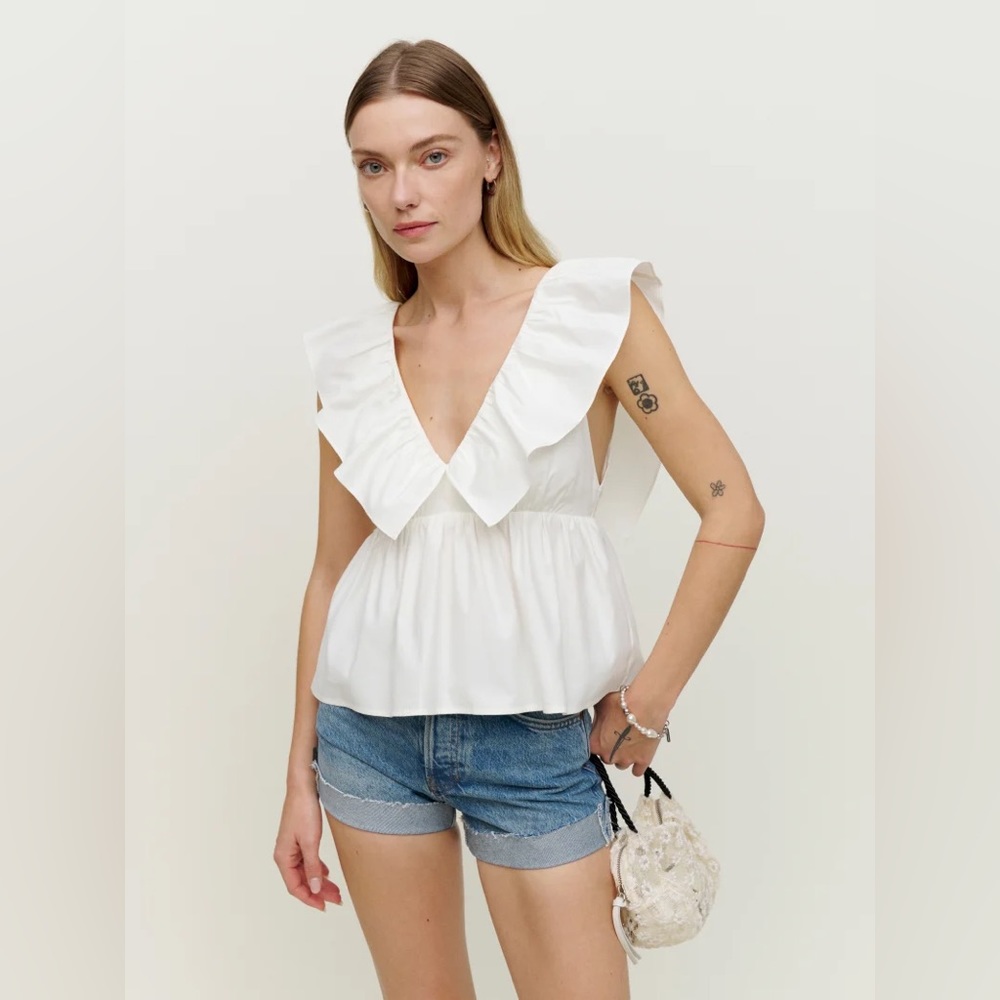 Reformation White Renzo Top - Picture 2 of 6